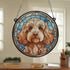 Cockapoo Golden Stained Glass Effect Suncatcher